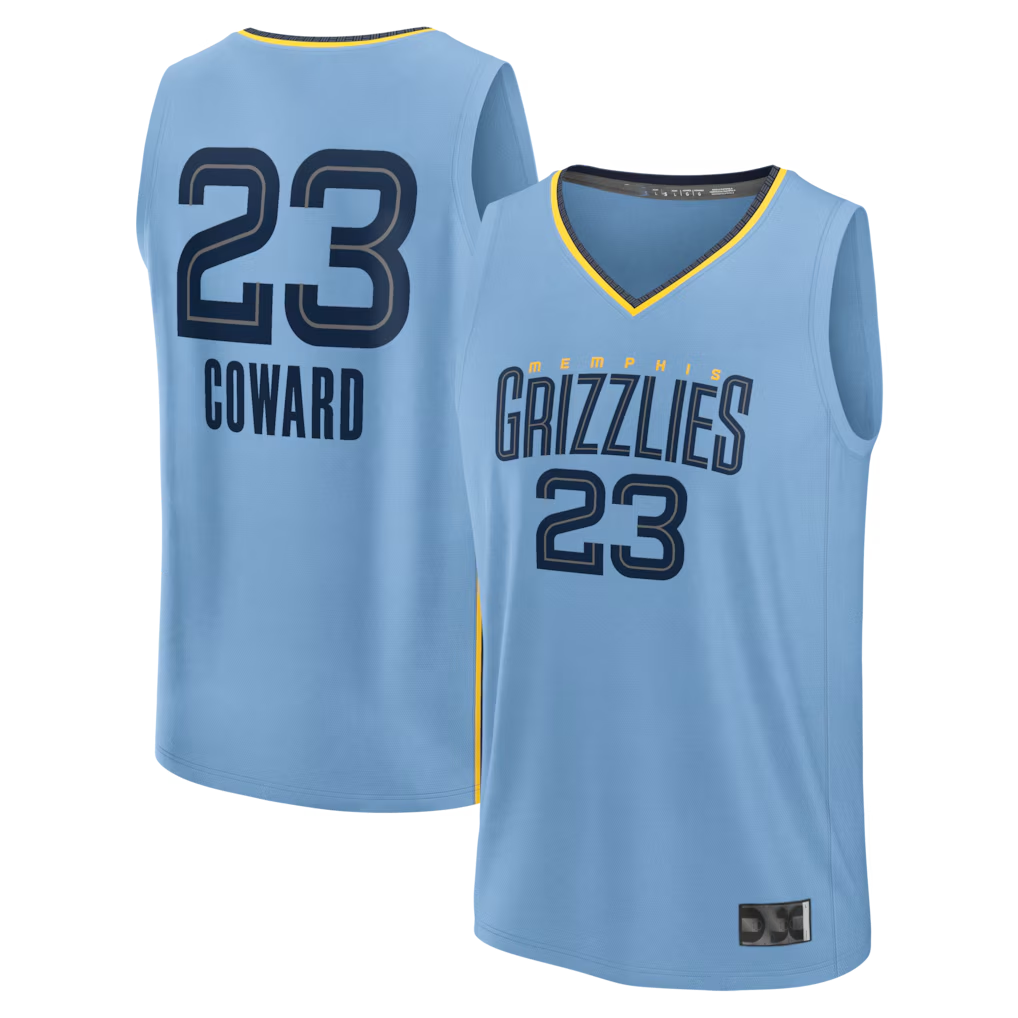 MATTH M.Grizzlies #23 Cedric Coward Light Blue Fast Break Replica Player Stitched Jerseys- Statement Edition