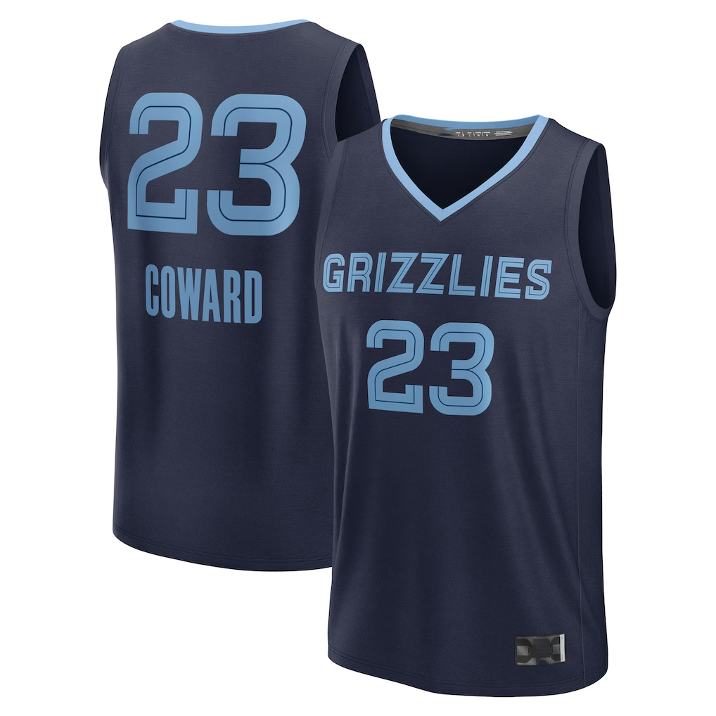 MATTH M.Grizzlies #23 Cedric Coward Navy Draft First Round Pick Fast Break Replica Stitched Jerseys- Icon Edition