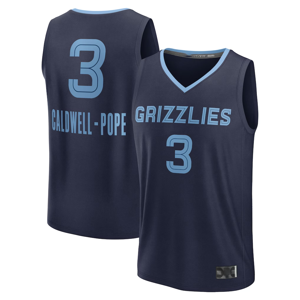 MATTH M.Grizzlies #3 Kentavious Caldwell-Pope Navy Fast Break Replica Player Stitched Jerseys- Icon Edition