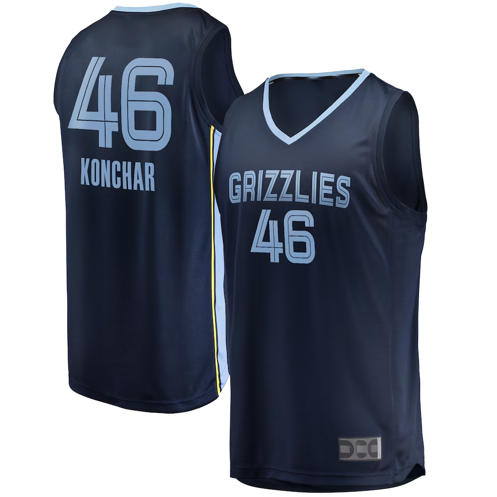 MATTH M.Grizzlies #46 John Konchar Navy Fast Break Replica Stitched Jerseys- Icon Edition