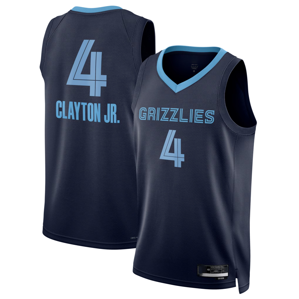 MATTH M.Grizzlies #4 Walter Clayton Jr. Navy Swingman Stitched Jerseys- Icon Edition