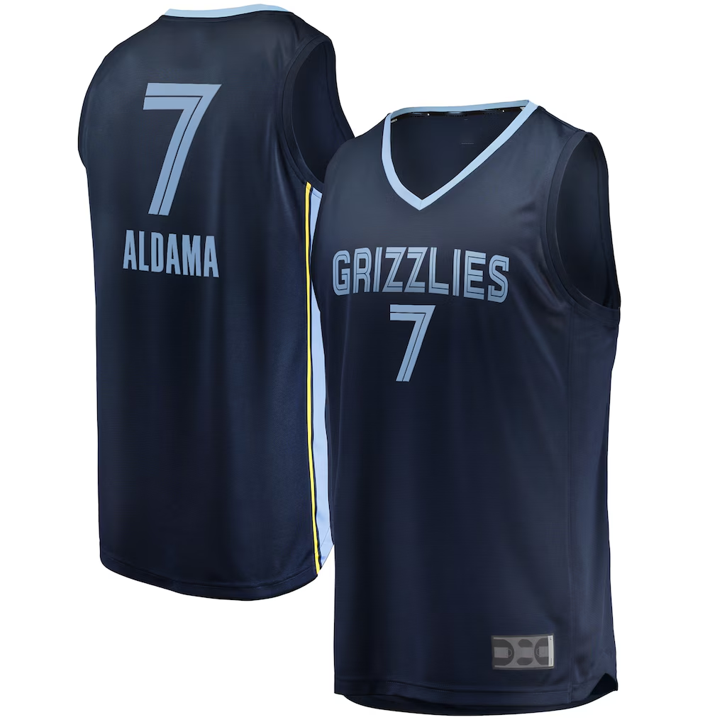 MATTH M.Grizzlies #7 Santi Aldama Navy Fast Break Replica Stitched Jerseys- Icon Edition