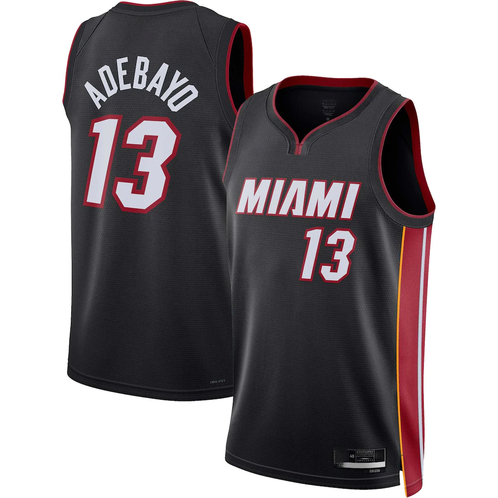 MATTH M.Heat #13 Bam Adebayo kounmpo Black Fast Break Jerseys - Icon Edition