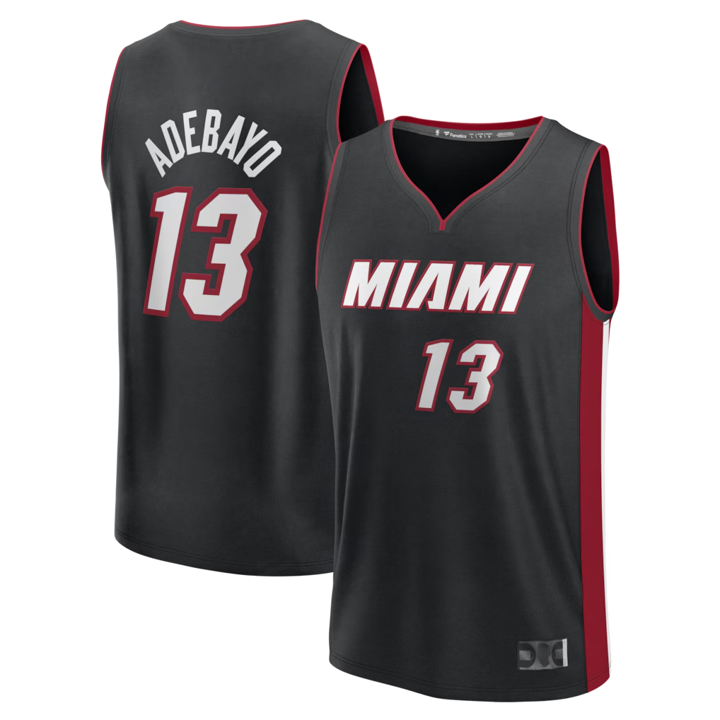 MATTH M.Heat #13 Bam Adebayo Black Fast Break Replica Jerseys - Icon Edition