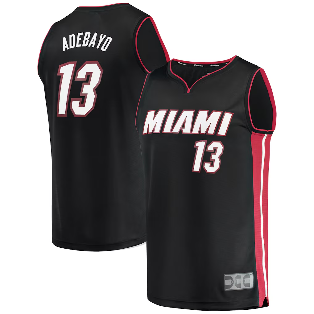 MATTH M.Heat #13 Bam Adebayo Black Fast Break Replica Player Jerseys - Icon Edition