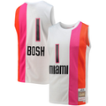 MATTH M.Heat #1 Chris Bosh Mitchell & Ness White 2011-12 Hardwood Classics Swingman Jerseys