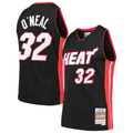 MATTH M.Heat #32 Shaquille O'Neal Mitchell & Ness Black Hardwood Classics Swingman Jerseys