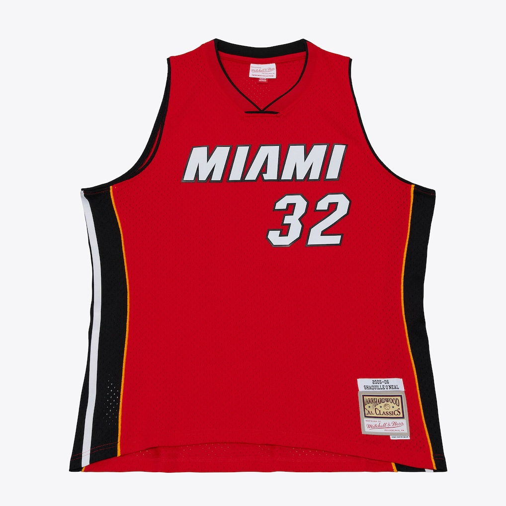 MATTH M.Heat #32 Shaquille O'Neal Mitchell & Ness Red 2005-2006 Swingman Jerseys