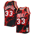 MATTH M.Heat #33 Alonzo Mourning Mitchell & Ness Black 1996-1997 Hardwood Classics Marble Swingman Jerseys