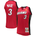MATTH M.Heat #3 Dwyane Wade Mitchell & Ness Red 2005-06 Hardwood Classics Authentic Jerseys