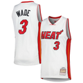 MATTH M.Heat #3 Dwyane Wade Mitchell & Ness White 2005-06 Hardwood Classics Swingman Jerseys