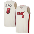 MATTH M.Heat #6 LeBron James Cream Forever King Reserve Authentic Jerseys
