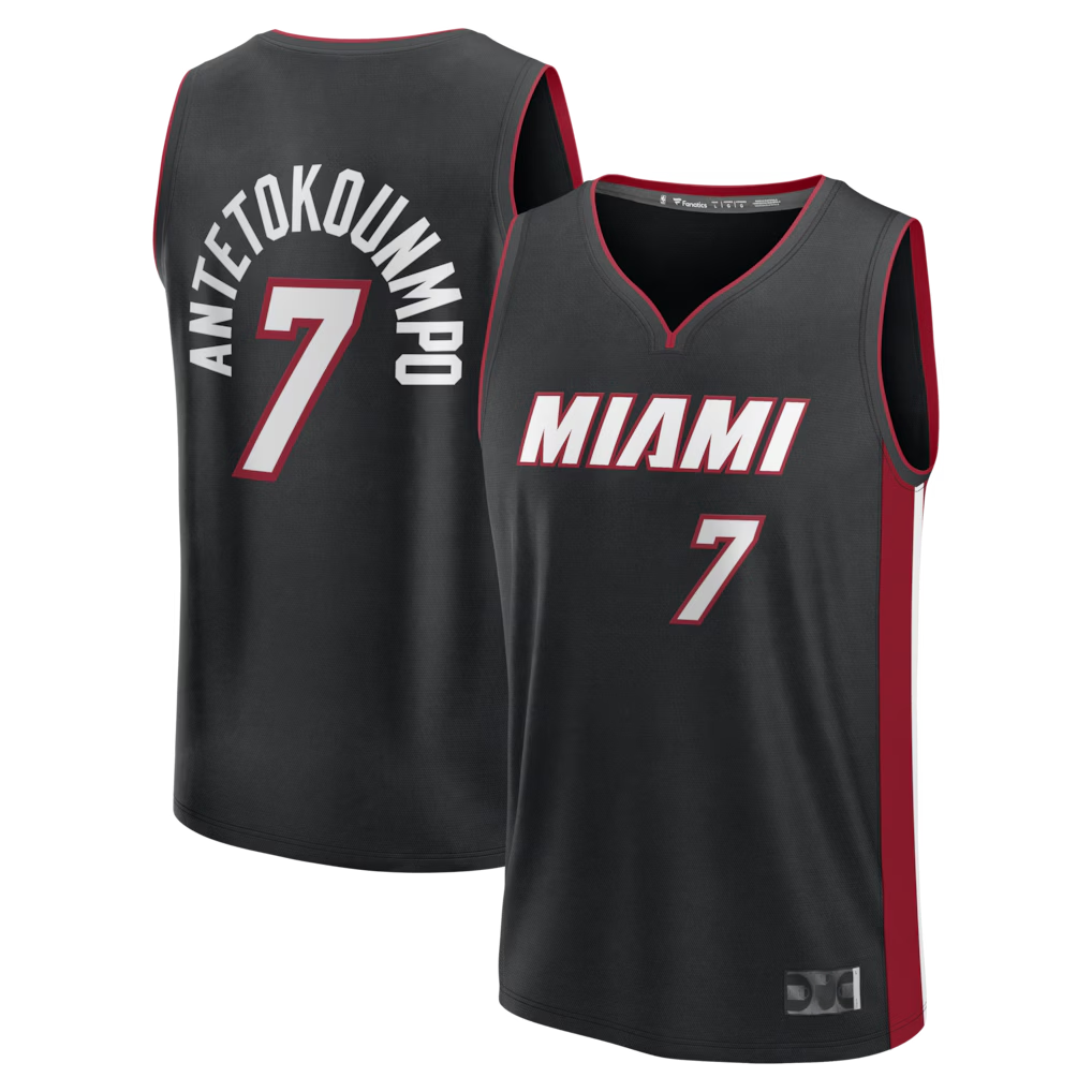 MATTH M.Heat #7 Giannis Antetokounmpo Black Fast Break Jerseys - Icon Edition