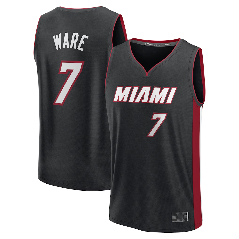 MATTH M.Heat #7 Kel'el Ware Black Fast Break Replica Player Jerseys - Icon Edition