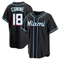 MATTH M.Marlins #18 Griffin Conine Player Black Fashion Out Home Game Stitched Jerseys