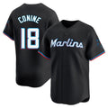 MATTH M.Marlins #18 Griffin Conine Player Black Home Limited Stitched Jerseys