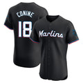 MATTH M.Marlins #18 Griffin Conine Player Black Vapor Home Limited Elite Stitched Jerseys