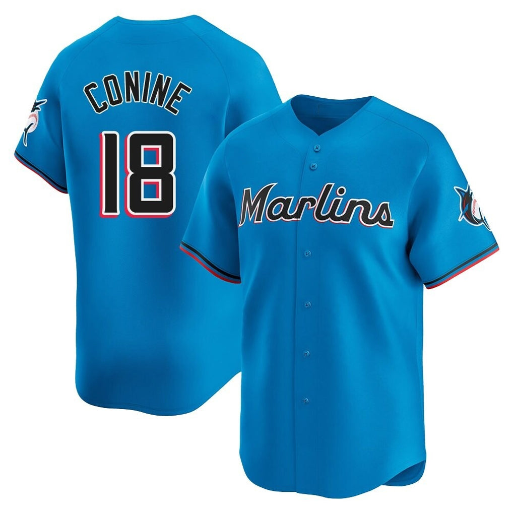 MATTH M.Marlins #18 Griffin Conine Player Blue Home Limited Stitched Jerseys