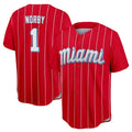 MATTH M.Marlins #1 Connor Norby Player Red City Connect Home Game Stitched Jerseys