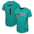 MATTH M.Marlins #1 Connor Norby Player Teal  Home Game Stitched Jerseys