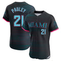 MATTH M.Marlins #21 Graham Pauley Player Black City Connect Home Limited Elite Stitched Jerseys
