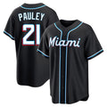 MATTH M.Marlins #21 Graham Pauley Player Black Fashion Out Home Game Stitched Jerseys