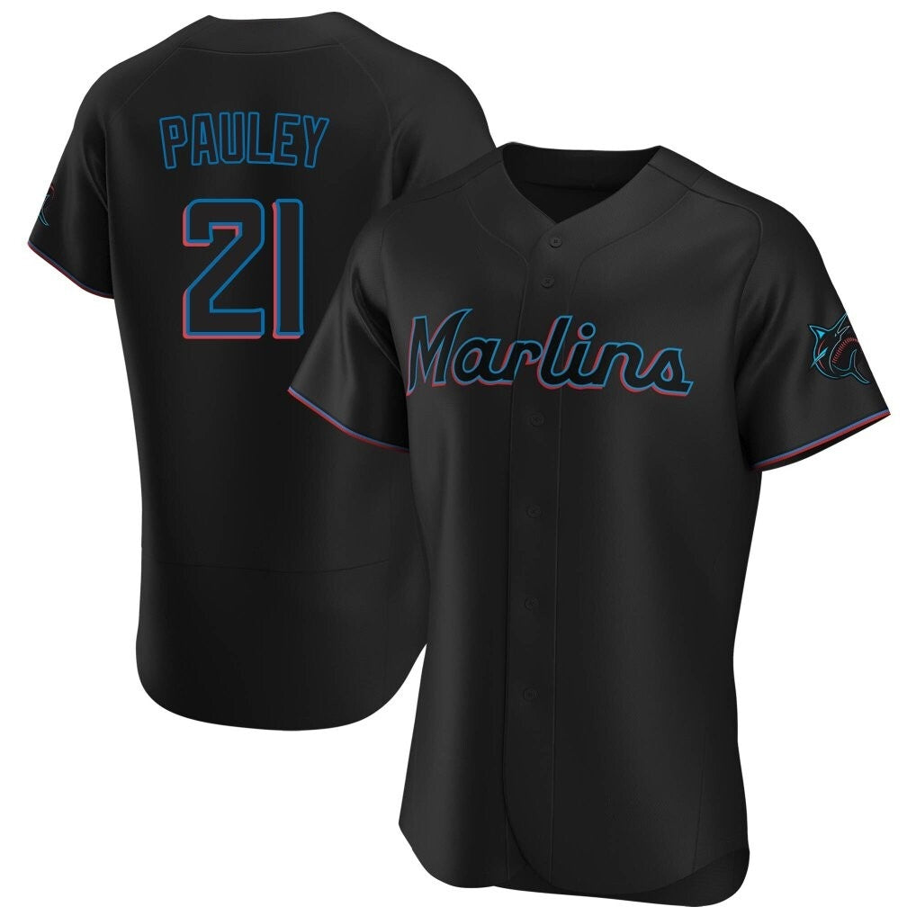 MATTH M.Marlins #21 Graham Pauley Player Black Home Limited Elite Stitched Jerseys