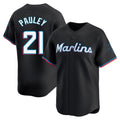 MATTH M.Marlins #21 Graham Pauley Player Black  Home Limited Stitched Jerseys