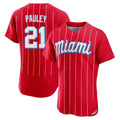 MATTH M.Marlins #21 Graham Pauley Player Red City Connect Home Limited Elite Stitched Jerseys