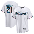MATTH M.Marlins #21 Graham Pauley Player White  Home Game Stitched Jerseys