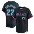 MATTH M.Marlins #22 Sandy Alcantara Player Black City Connect Home Limited Stitched Jerseys