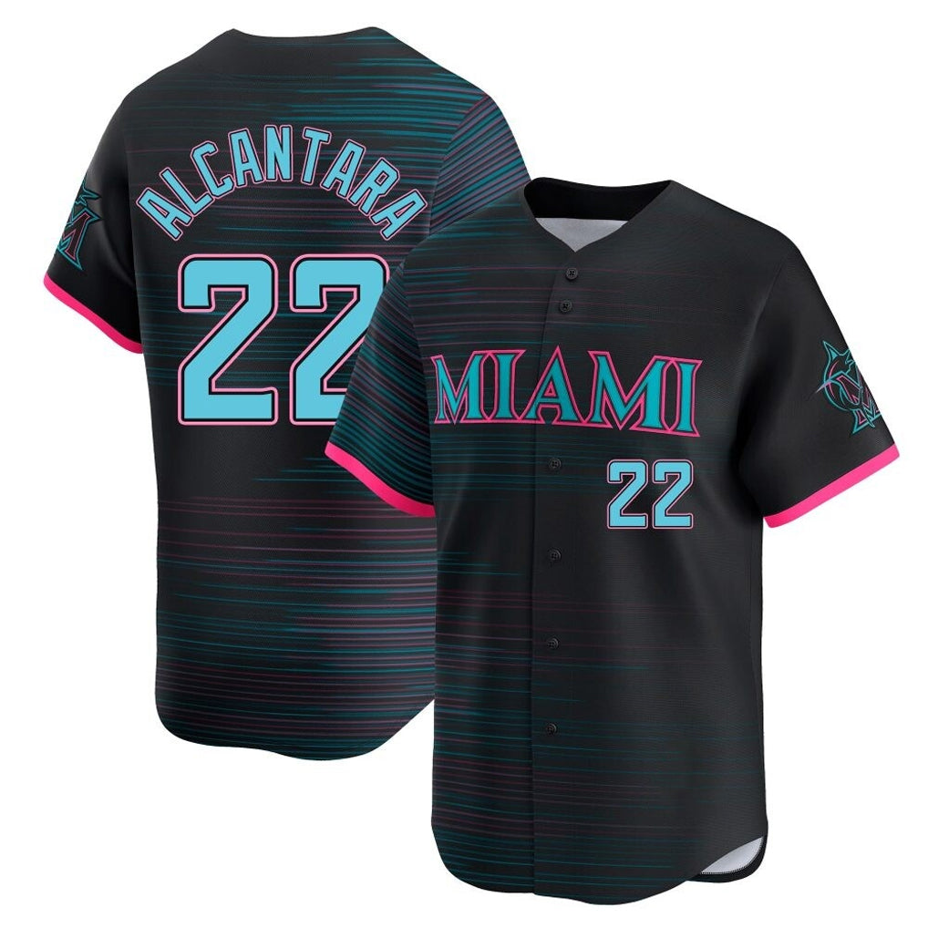 MATTH M.Marlins #22 Sandy Alcantara Player Black City Connect Home Limited Stitched Jerseys