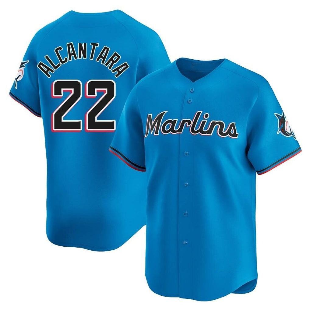 MATTH M.Marlins #22 Sandy Alcantara Player Blue Home Limited Stitched Jerseys