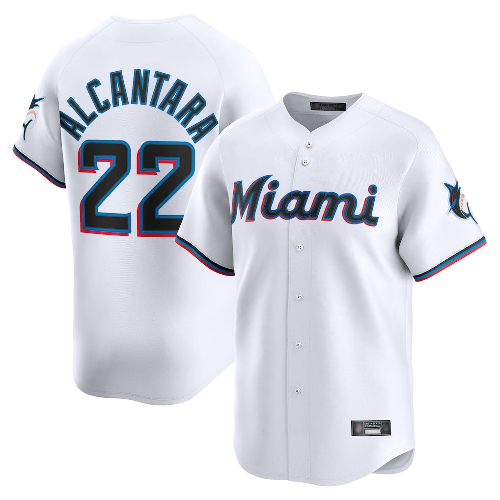MATTH M.Marlins #22 Sandy Alcantara Player White Home Limited Stitched Jerseys