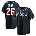 MATTH M.Marlins #26 Janson Junk Player Black Fashion Out Home Game Stitched Jerseys