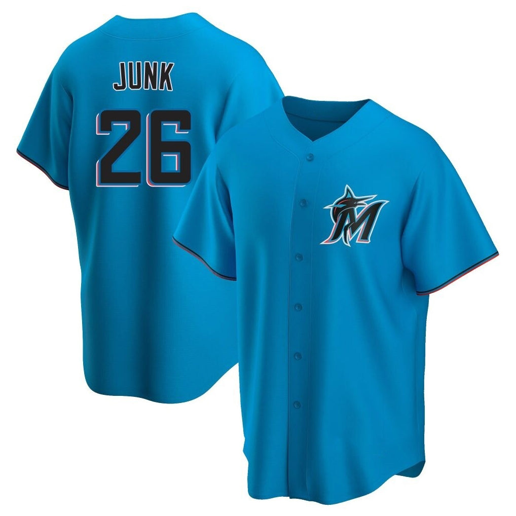 MATTH M.Marlins #26 Janson Junk Player Blue Home Game Stitched Jerseys