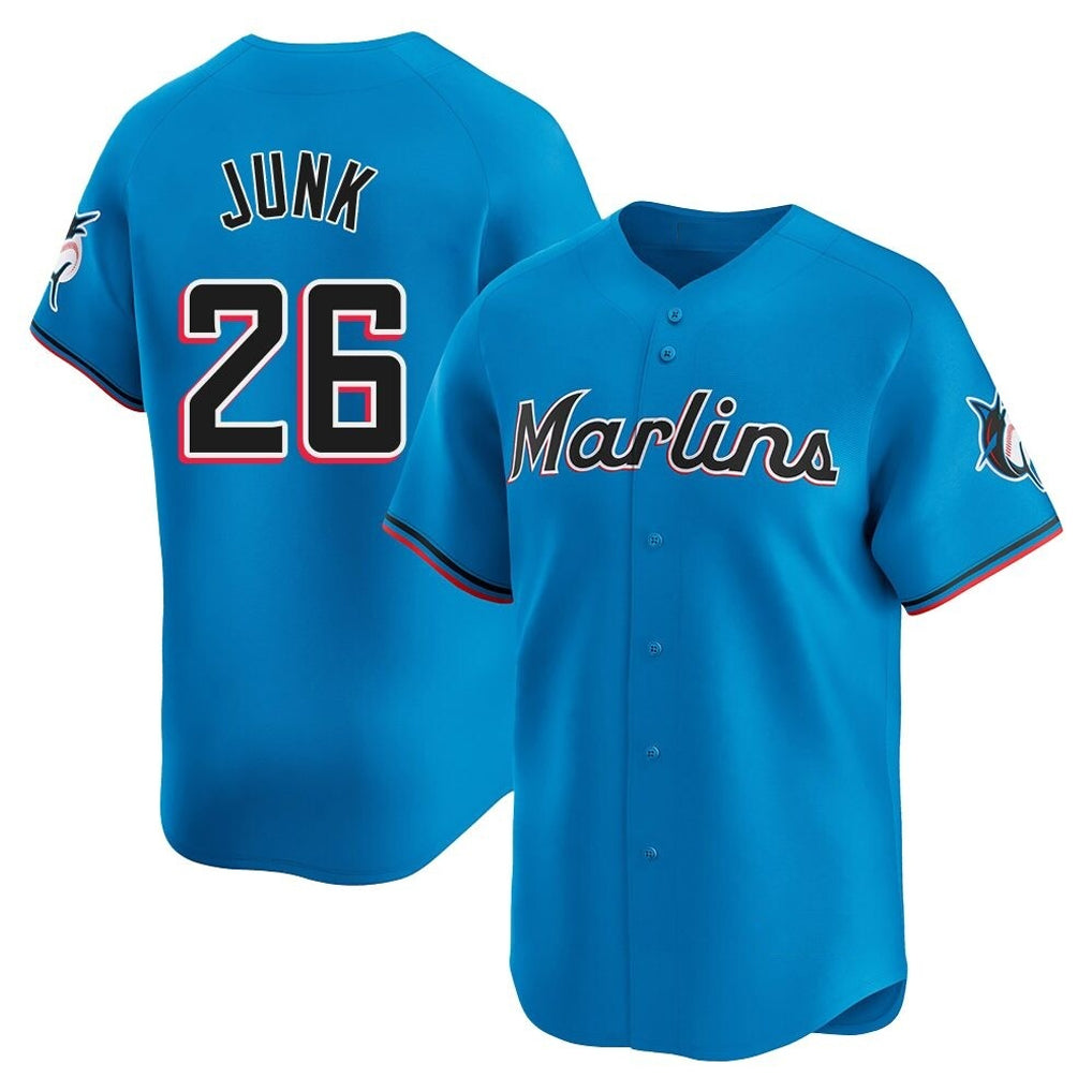 MATTH M.Marlins #26 Janson Junk Player Blue Home Limited Stitched Jerseys