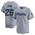 MATTH M.Marlins #26 Janson Junk Player Gray Home Limited Stitched Jerseys
