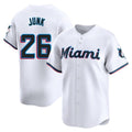 MATTH M.Marlins #26 Janson Junk Player White Home Limited Stitched Jerseys