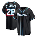 MATTH M.Marlins #28 Kyle Stowers Player Black Fashion Out Home Game Stitched Jerseys