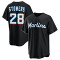 MATTH M.Marlins #28 Kyle Stowers Player Black  Home Game Stitched Jerseys