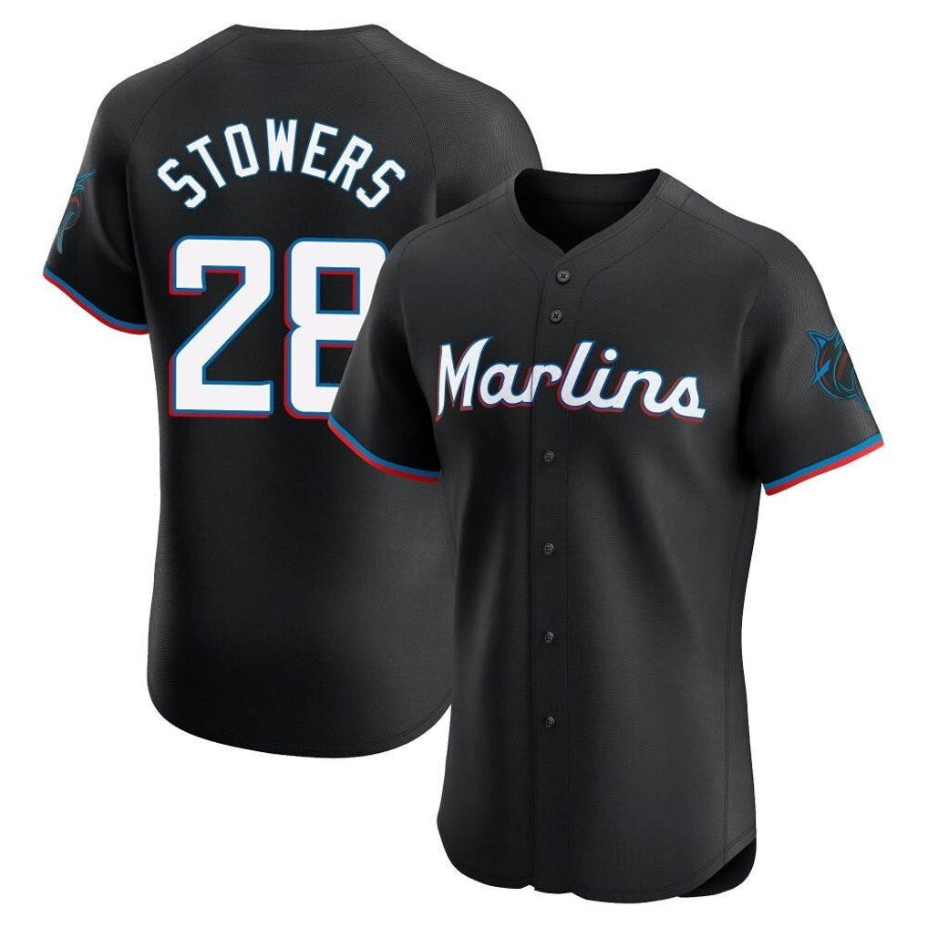 MATTH M.Marlins #28 Kyle Stowers Player Black Vapor Home Limited Elite Stitched Jerseys