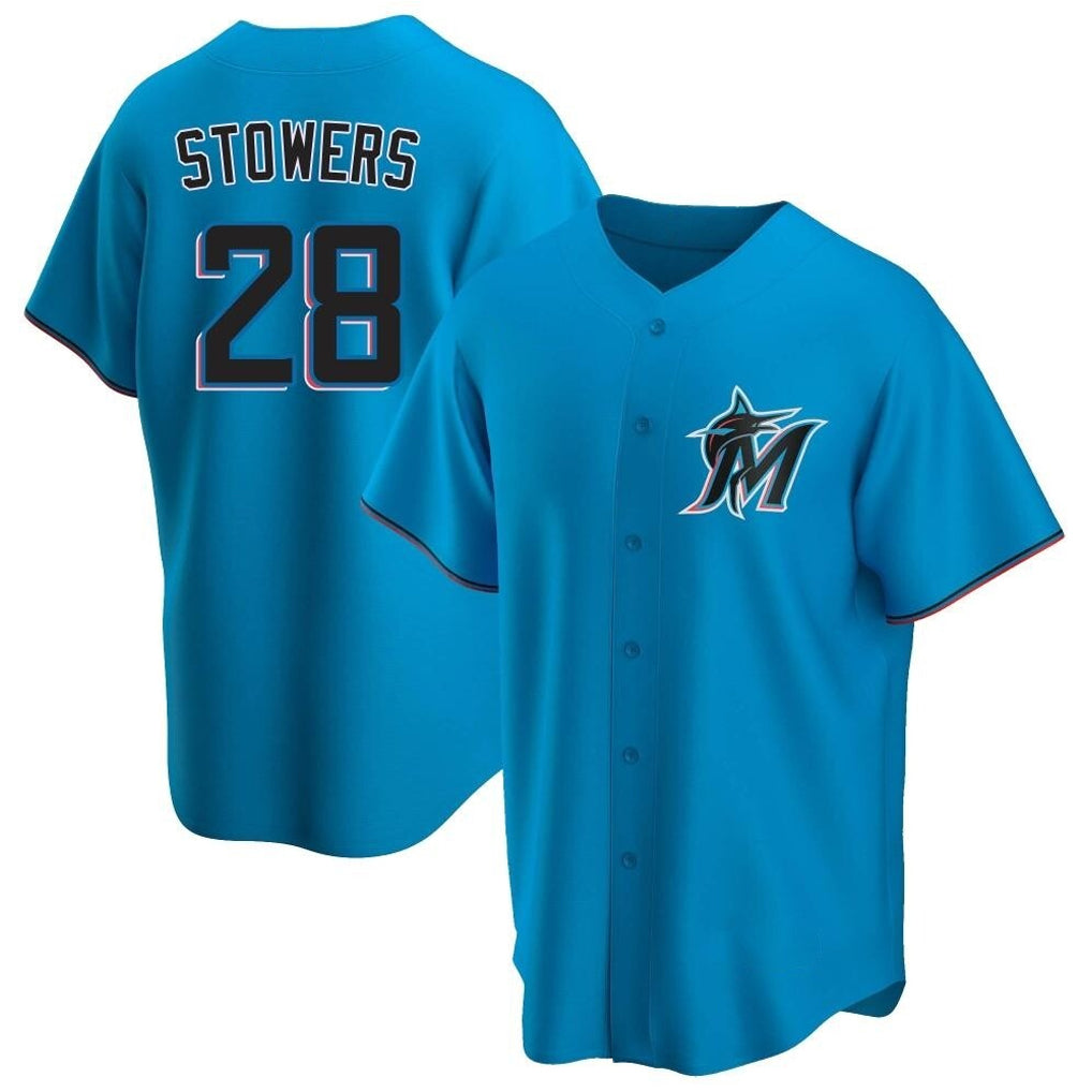 MATTH M.Marlins #28 Kyle Stowers Player Blue Home Game Stitched Jerseys