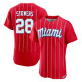 MATTH M.Marlins #28 Kyle Stowers Player Red City Connect Home Limited Elite Stitched Jerseys