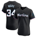 MATTH M.Marlins #34 Liam Hicks Player Black Vapor Home Limited Elite Stitched Jerseys