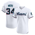 MATTH M.Marlins #34 Liam Hicks Player White  Home Limited Elite Stitched Jerseys