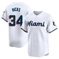 MATTH M.Marlins #34 Liam Hicks Player White  Home Limited Stitched Jerseys