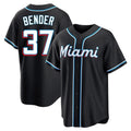 MATTH M.Marlins #37 Anthony Bender Player Black Fashion Out Home Game Stitched Jerseys
