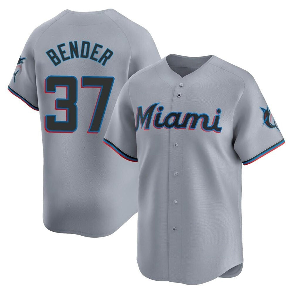 MATTH M.Marlins #37 Anthony Bender Player Gray Home Limited Stitched Jerseys