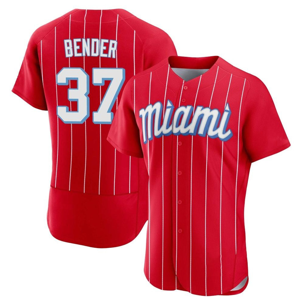 MATTH M.Marlins #37 Anthony Bender Player Red City Connect Home Limited Elite Stitched Jerseys